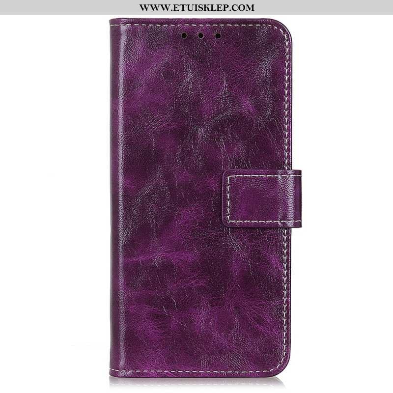 Etui Folio do iPhone 15 Lakierowane Z Widocznymi Szwami